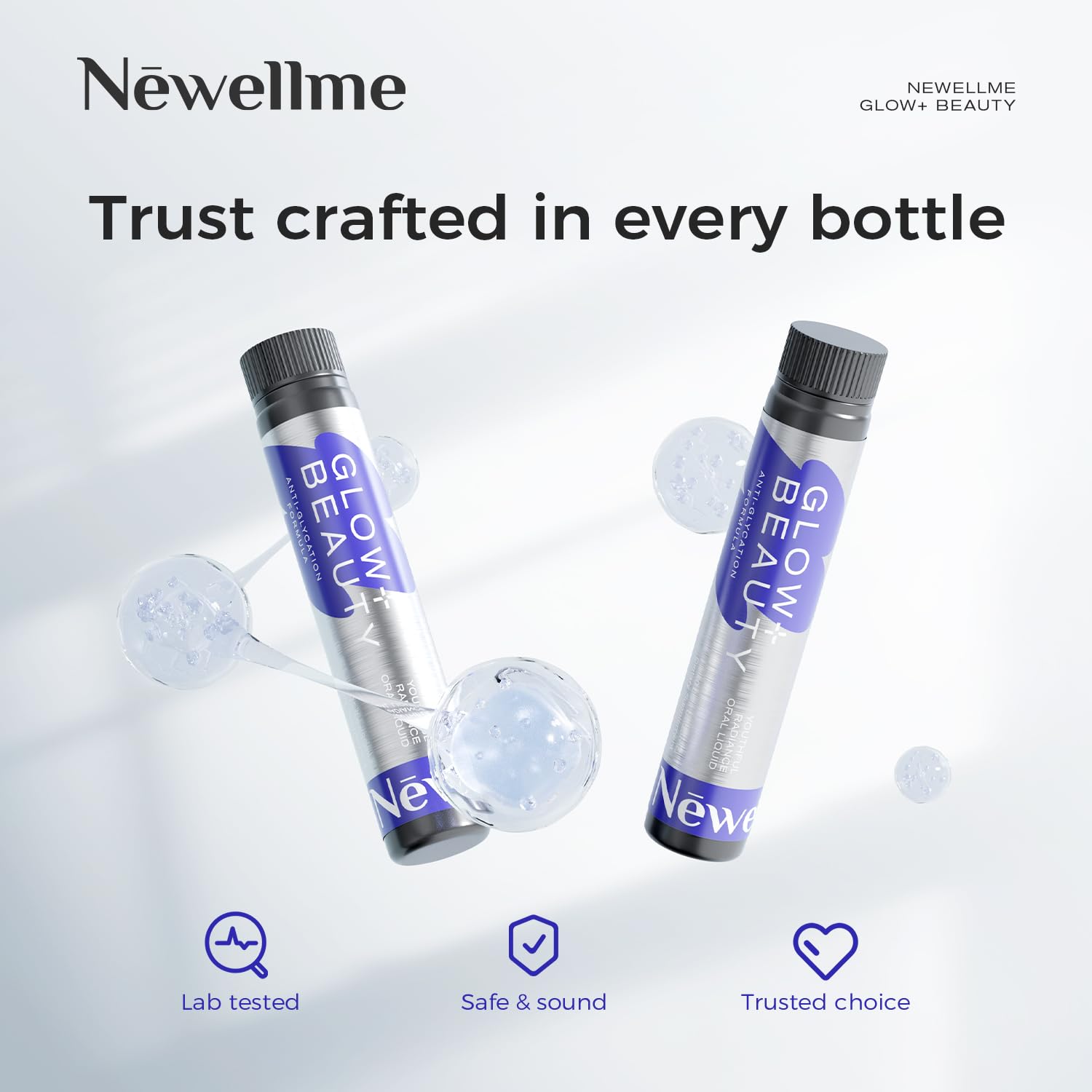 NEWELLME Glow+Beauty: energía estable sin cafeína para el día.