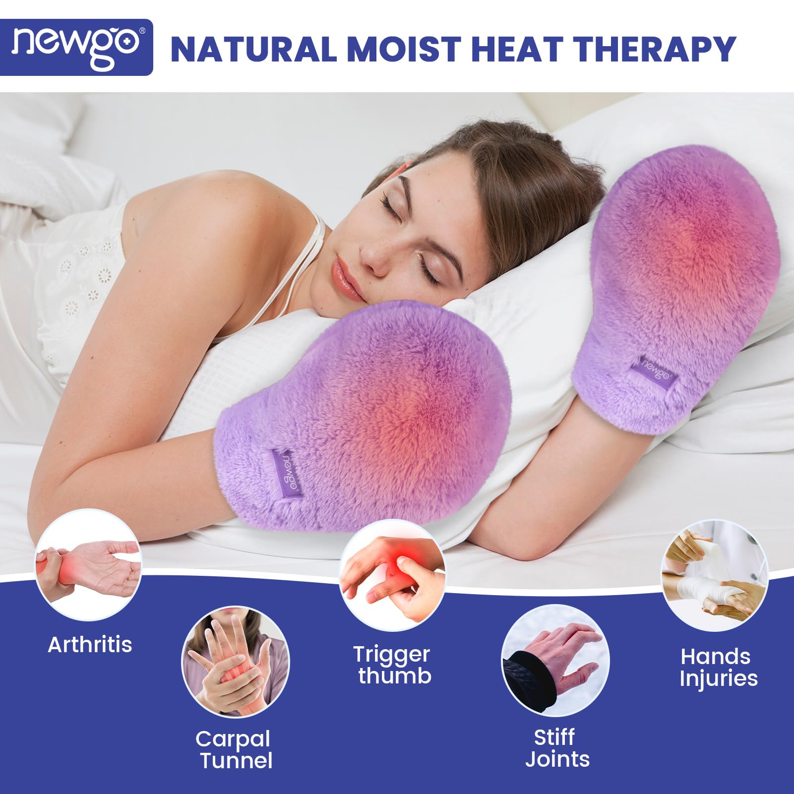 NEWGO alivia articulaciones de las manos con calor suave y efectivo.