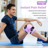 NEWGO compresa fría para rodilla, diseño en Y para ajuste ergonómico.