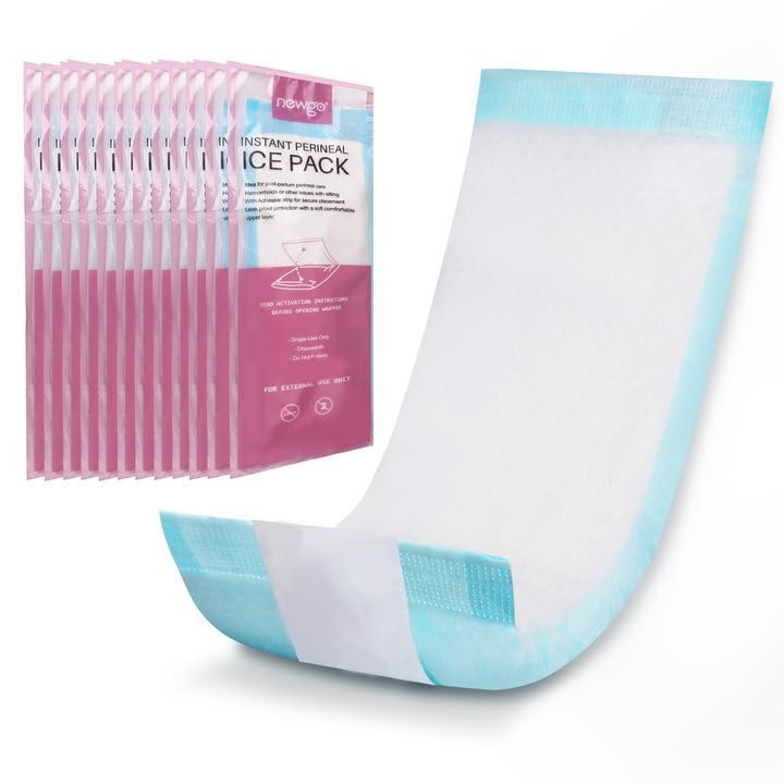 NEWGO compresa perineal desechable posparto, envuelta individualmente para uso cómodo y sin complicaciones.
