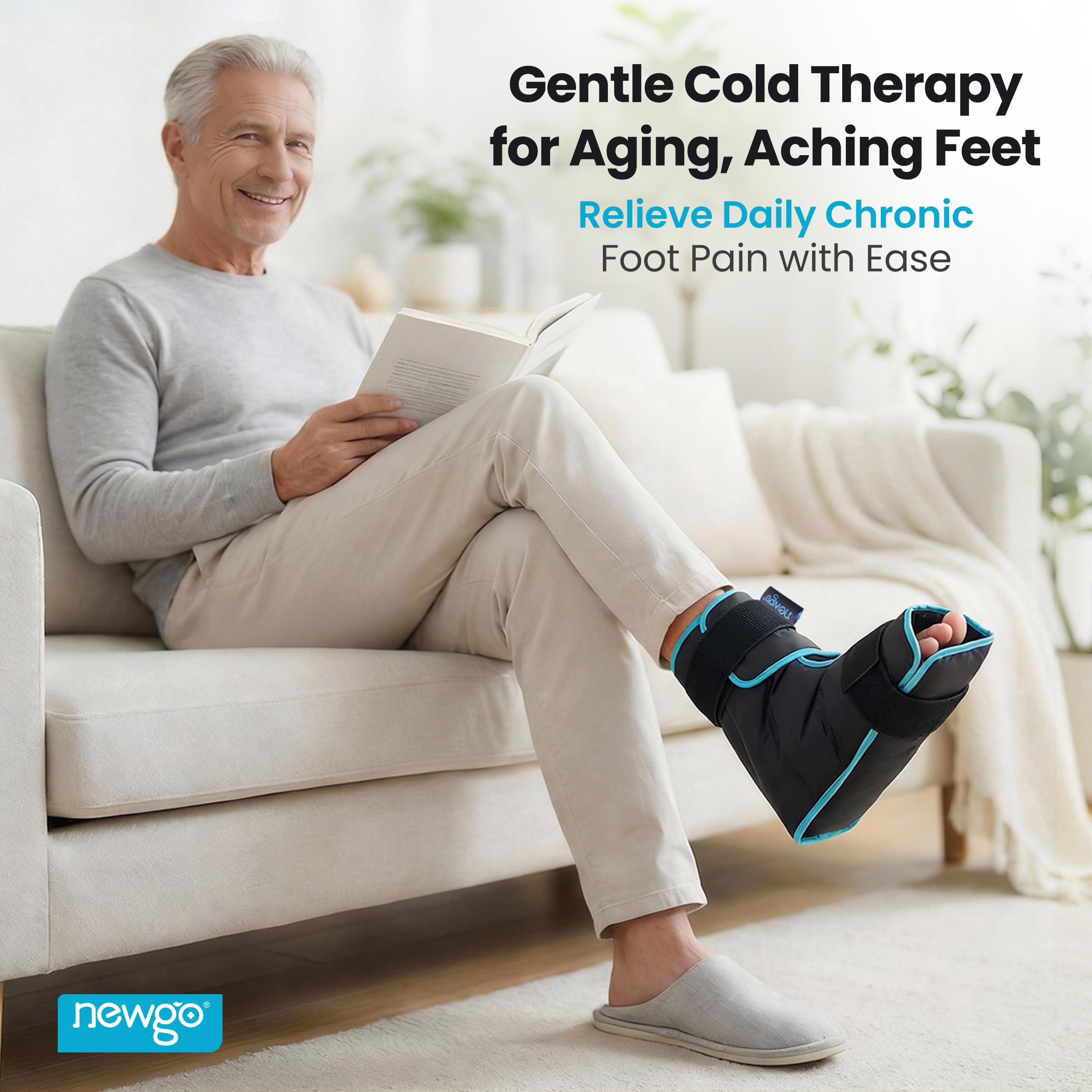 NEWGO Foot Ice Pack Wrap favorece recuperación del tobillo.