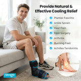 NEWGO Foot Ice Pack Wrap, apertura delantera para facilitar colocación.