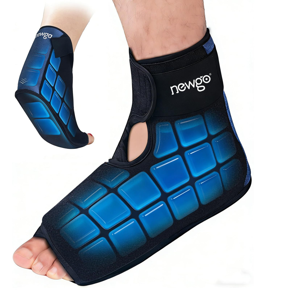 NEWGO funda hielo pie con rejillas para alivio sostenido