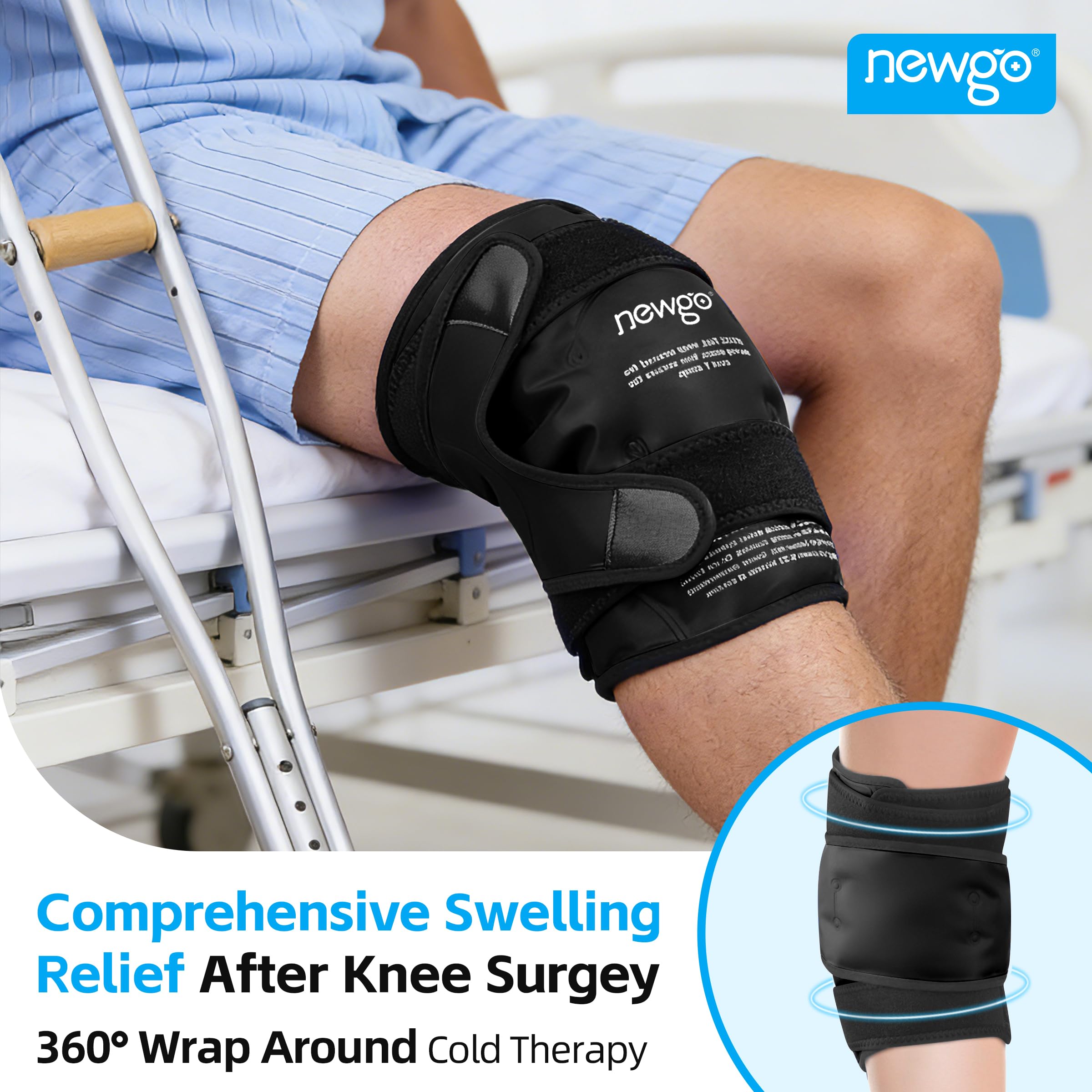 NEWGO Ice Pack rodilla, doble cara para uso cómodo y suave con piel sensible