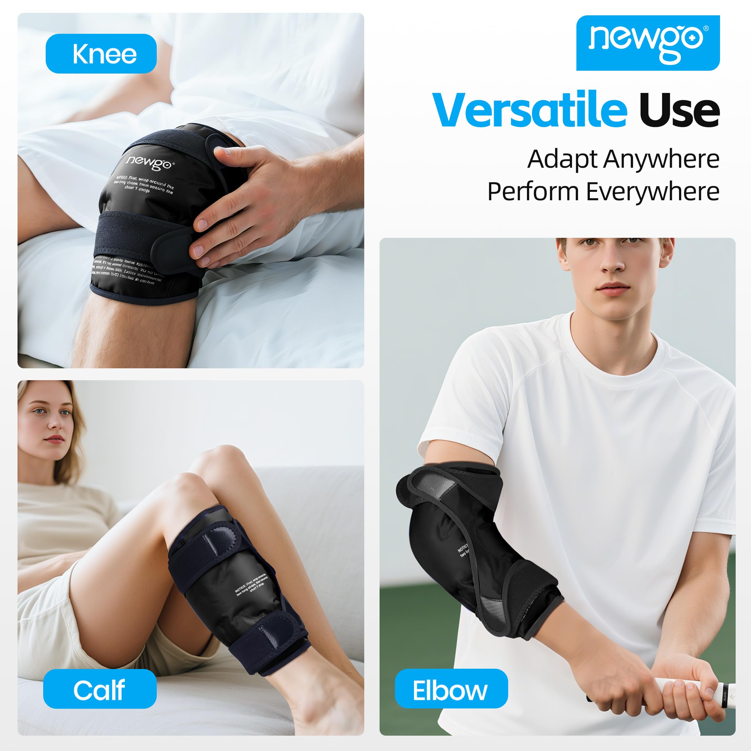 NEWGO Ice Pack rodilla, correas seguras evitan deslizamientos durante el uso
