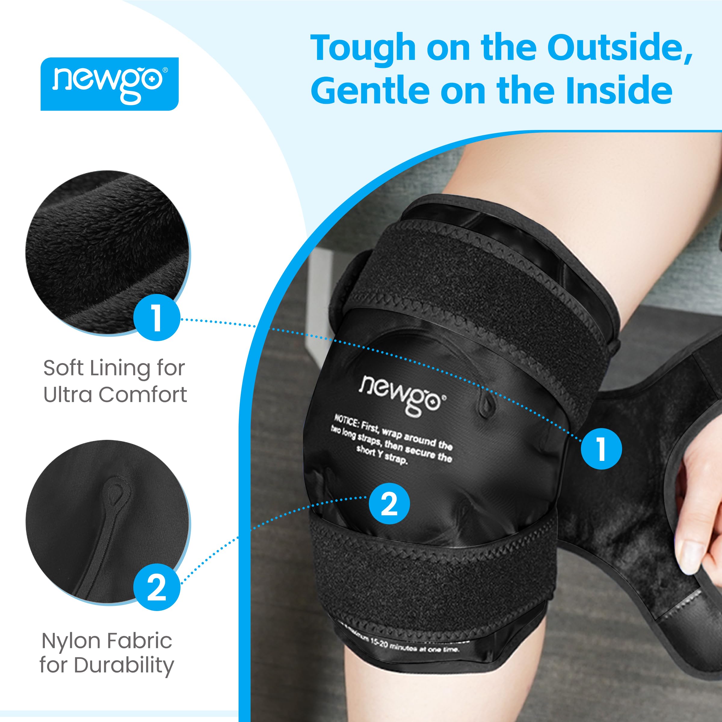 NEWGO Ice Pack rodilla, terapia fría y caliente para comodidad diaria