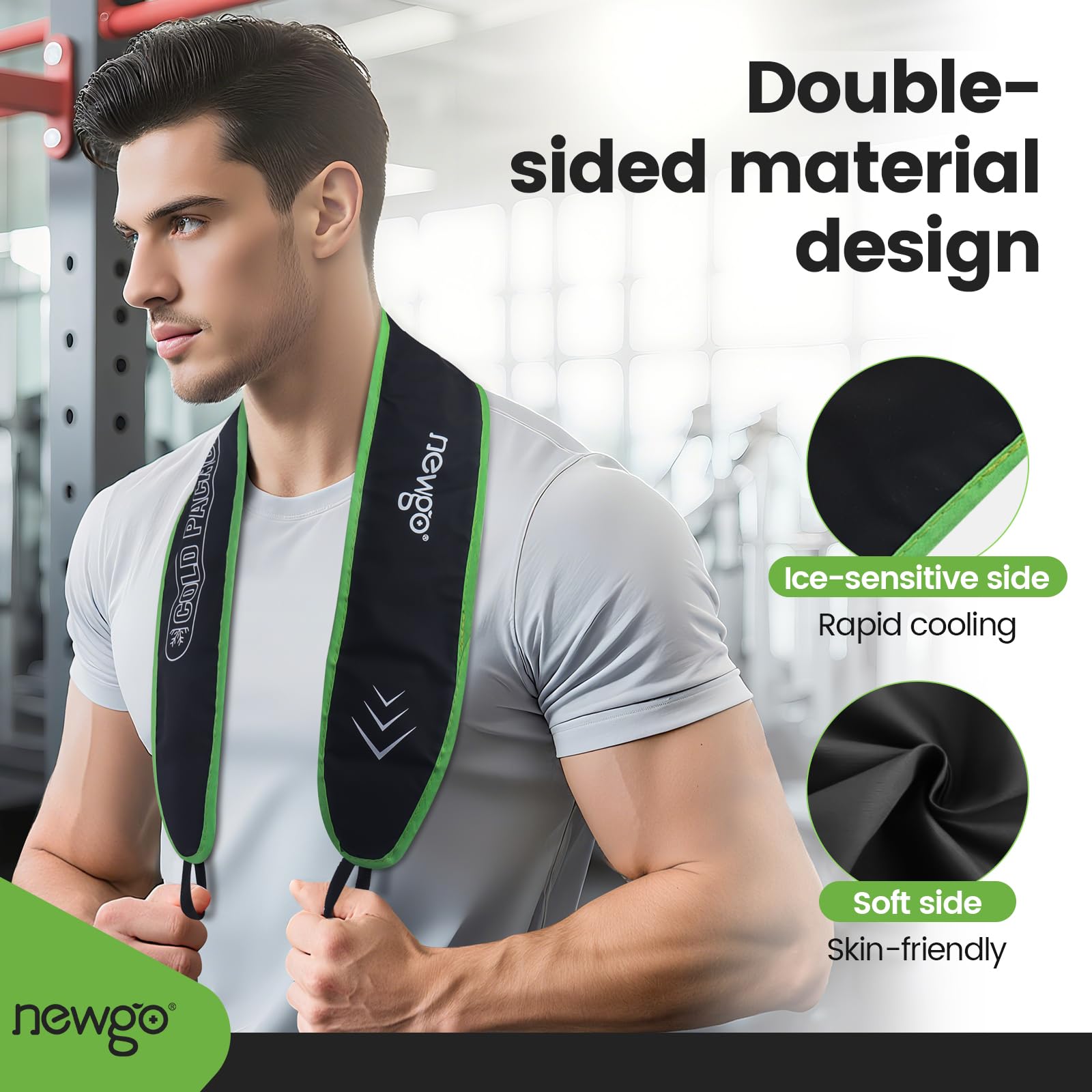 NEWGO Neck Ice Pack con dos caras de confort para enfriamiento rápido y suave