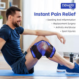 NEWGO XL rodilla trasera vista, correas ajustables para compresión estable