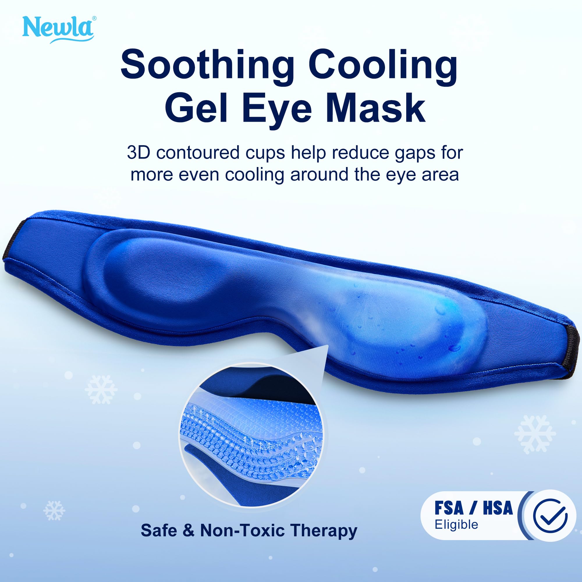 NEWLA compresa fría para ojos reutilizable, perfecta para rutinas de cuidado.