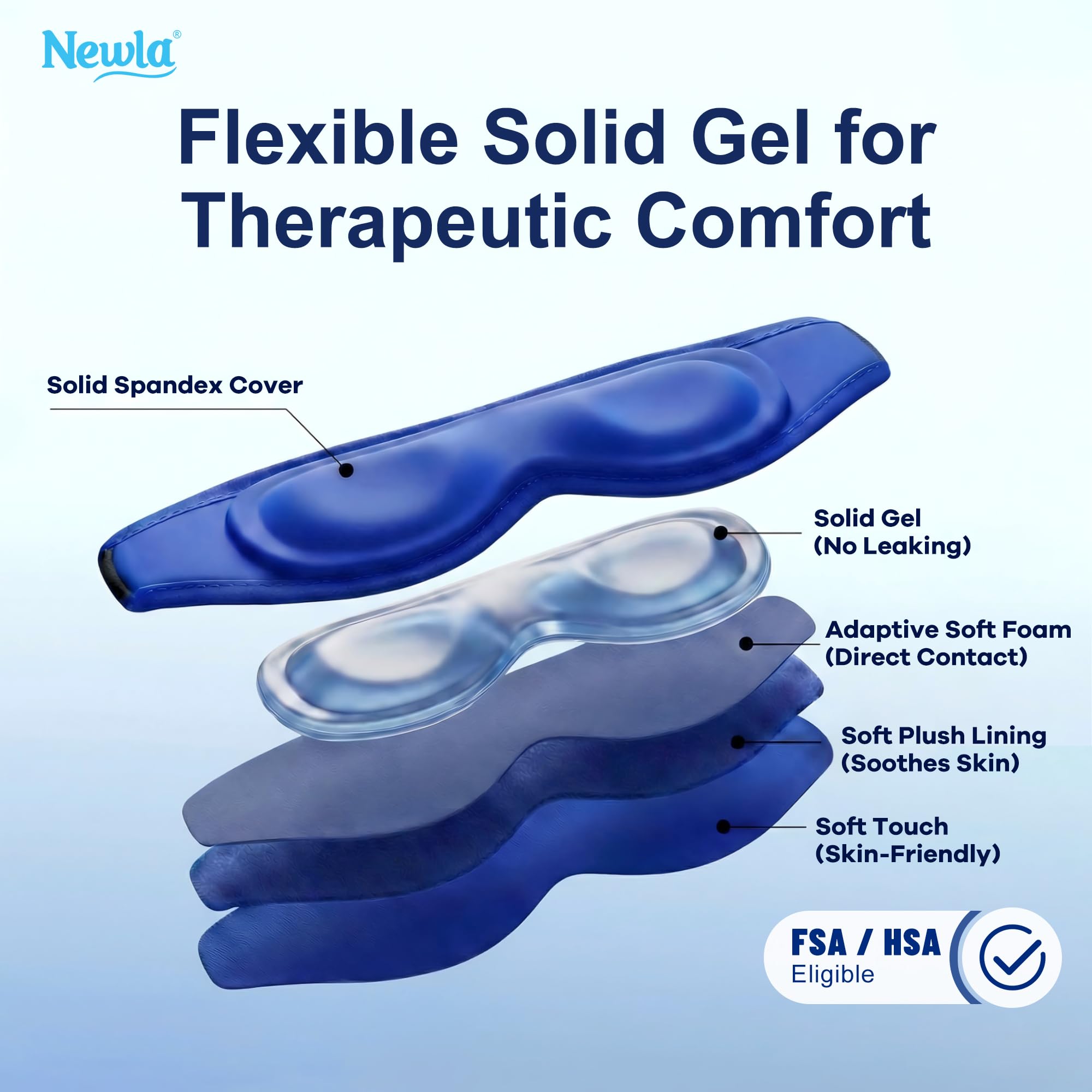 NEWLA gel de hielo para ojos, enfriamiento suave y cómodo.