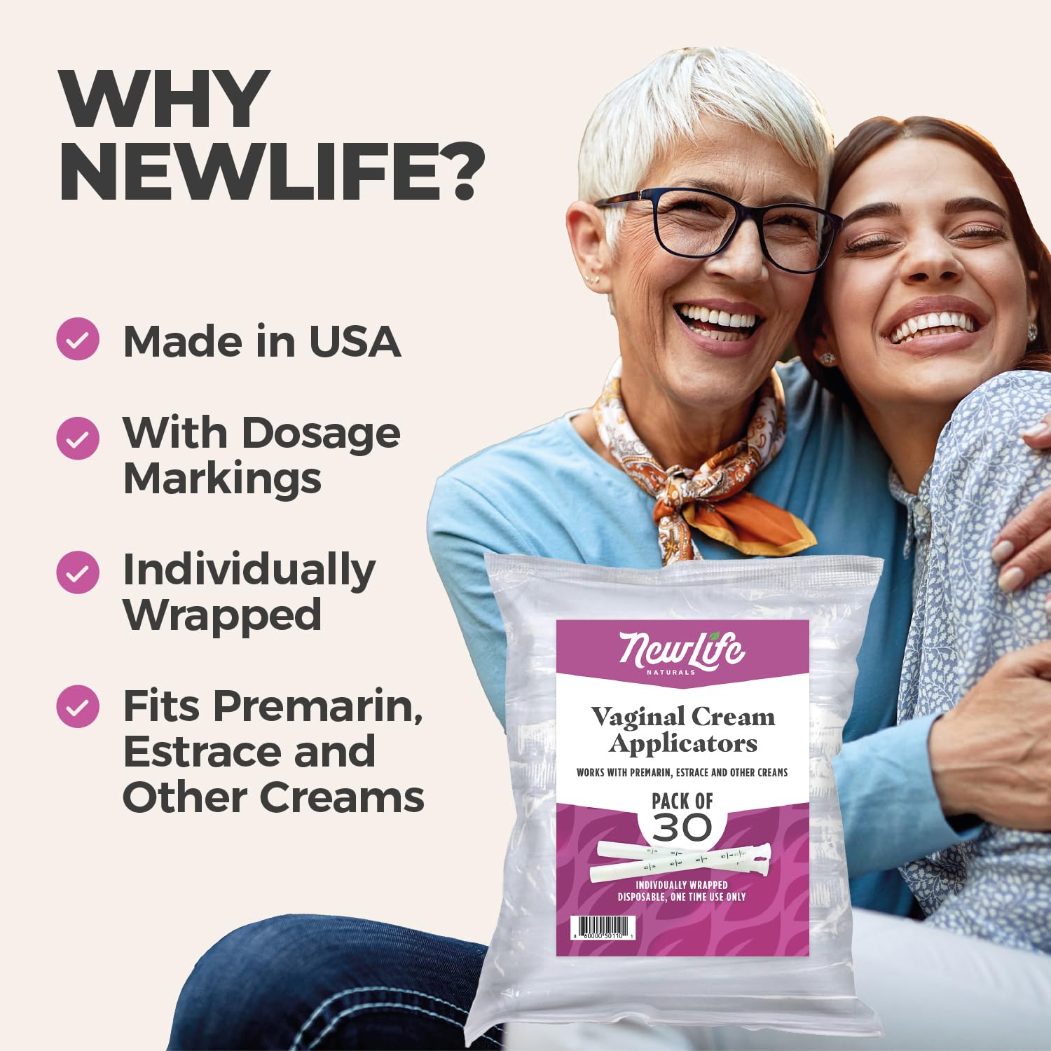NewLife Naturals extremo roscado facilita transferencia limpia de producto.
