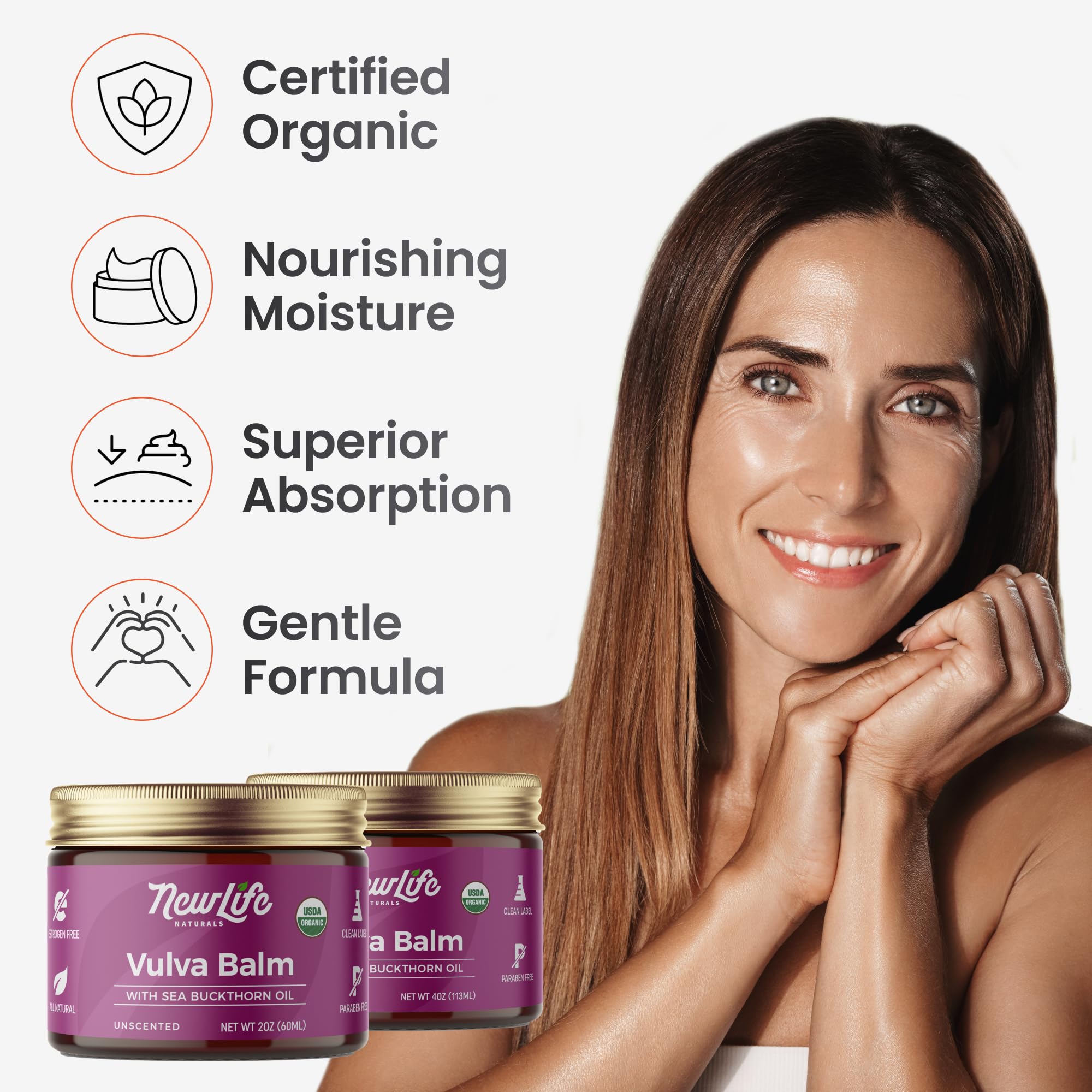 NewLife Naturals sin parabenos ni fragancias, formula limpia y segura.