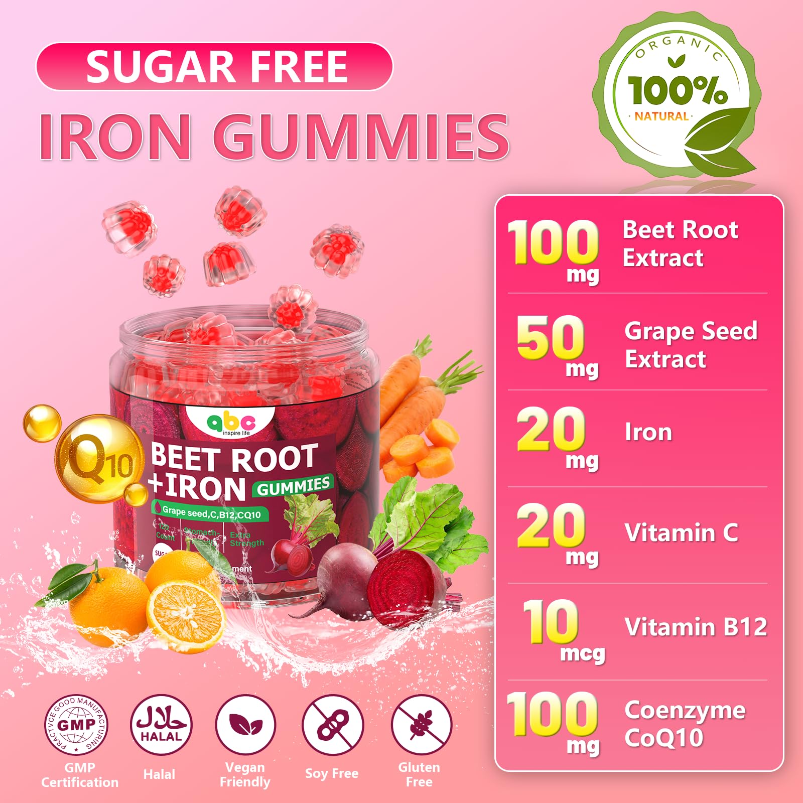 Textura suave de gomitas NEWOLITE, sabor durazno, snack rápido para energía.