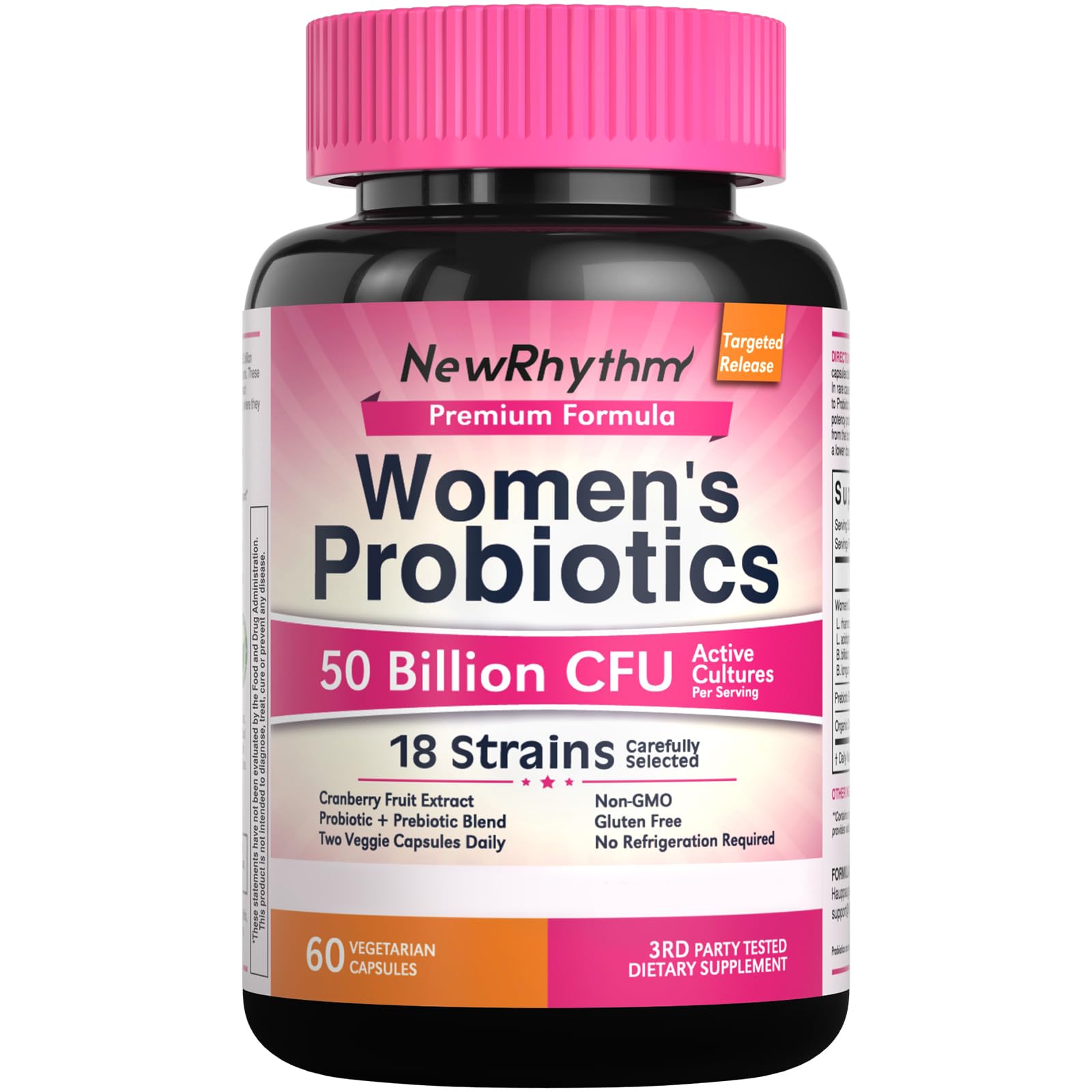 NewRhythm Probioticos Mujeres cápsulas: apoyo digestivo diario.