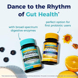 NewRhythm Probiotics mostrado en estante, señal de disponibilidad en USA