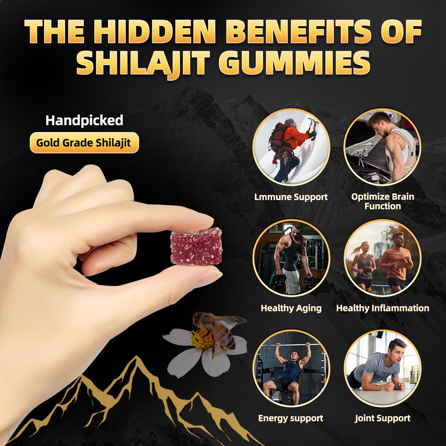 Gominolas Newrish Shilajit sabor Manuka para una experiencia agradable.