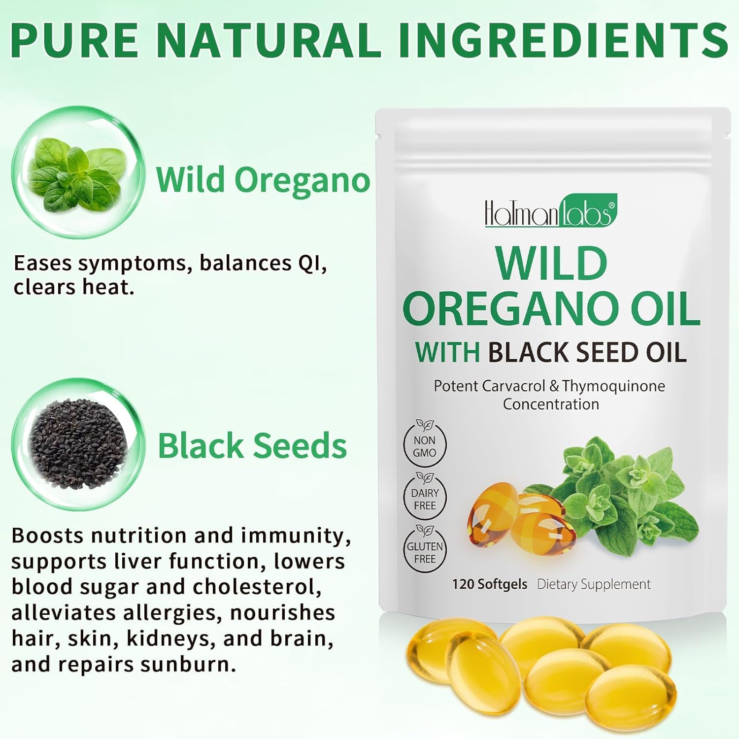 newseel bote-capsulas-oregano-organico, práctico para uso diario