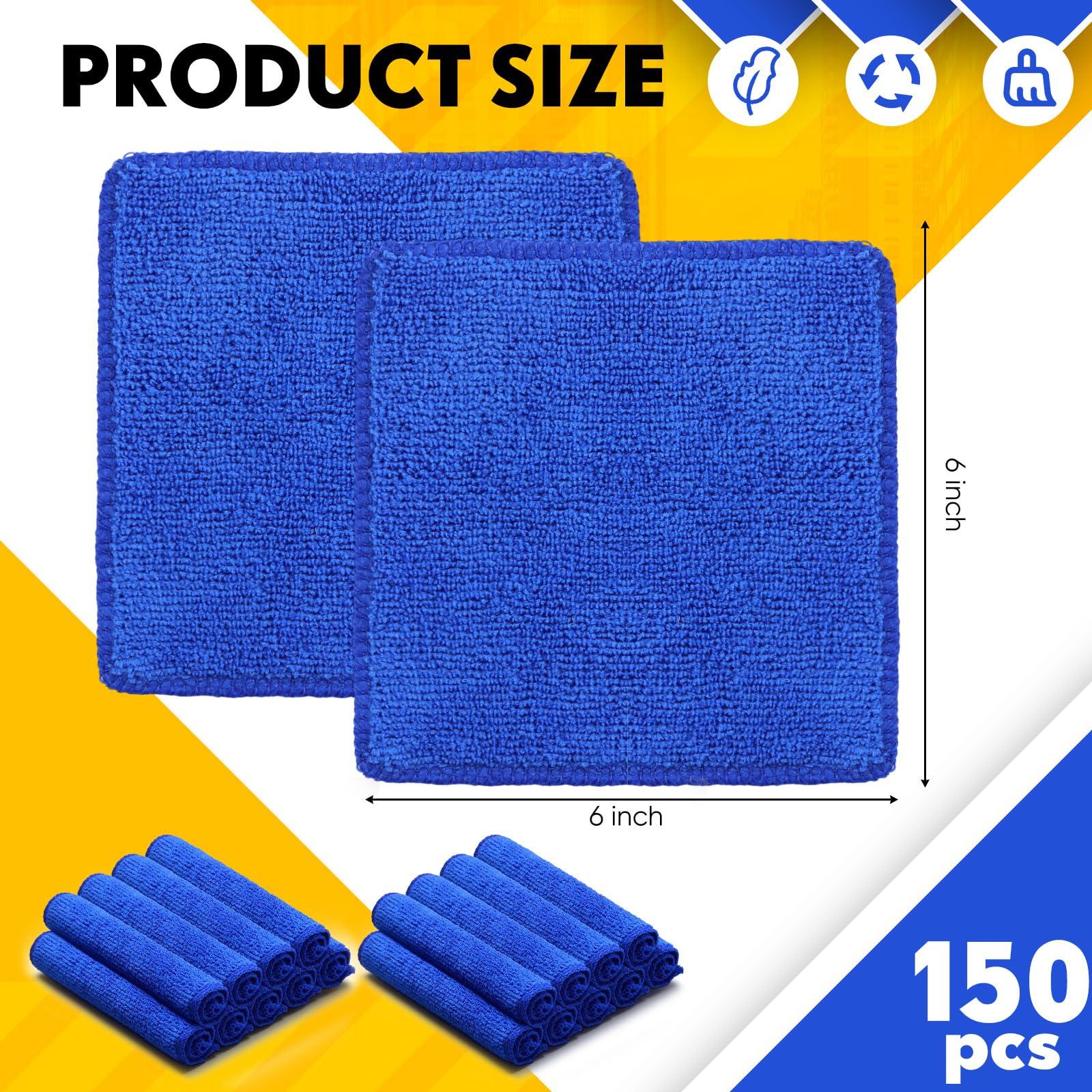 Newwiee paño de microfibra azul, detalle suave para superficies delicadas.