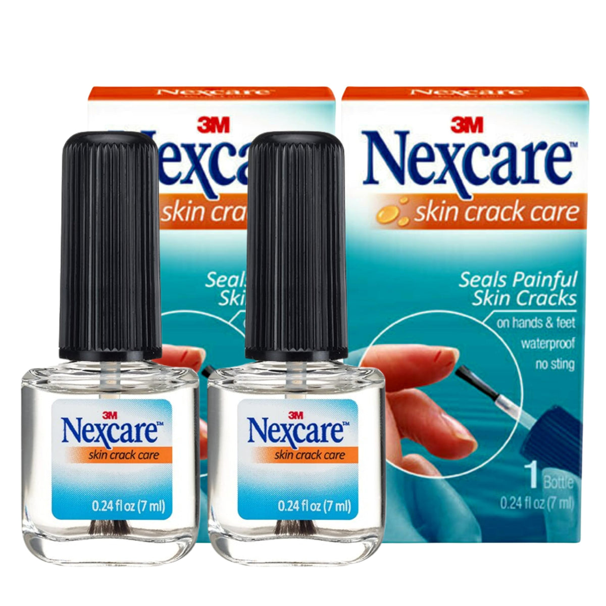 Nexcare Skin Crack Care Liquid, paquete de dos, ideal para grietas en dedos y manos.