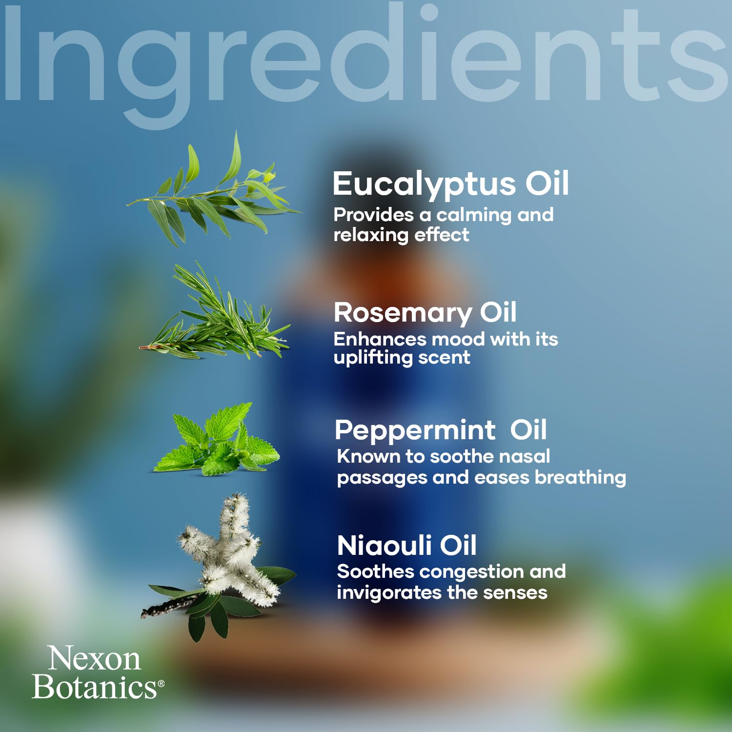 Nexon Botanics Breathe: aceites con mentol para sensación vigorizante.