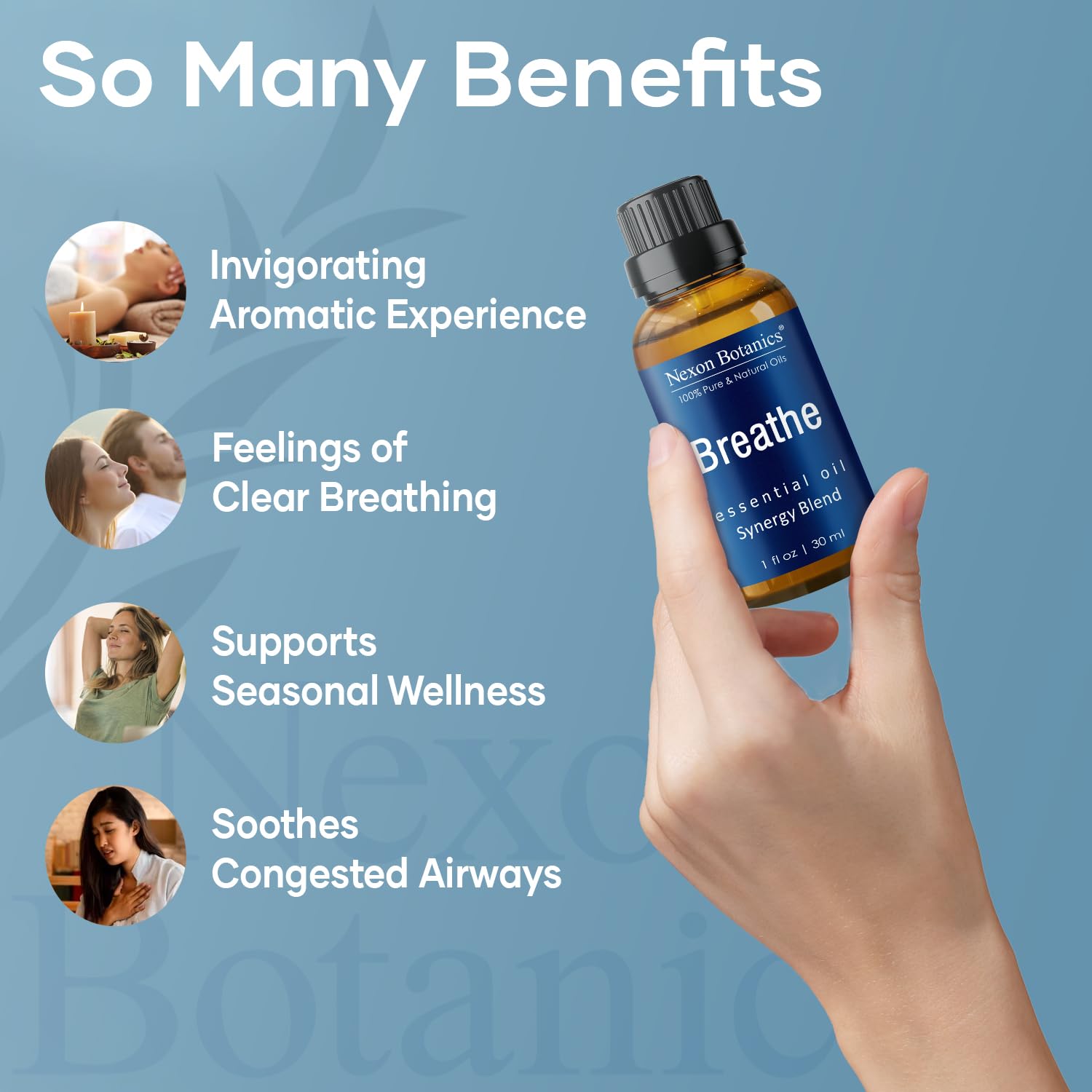 Nexon Botanics Breathe, mezcla de aceites para perfumar tu espacio.