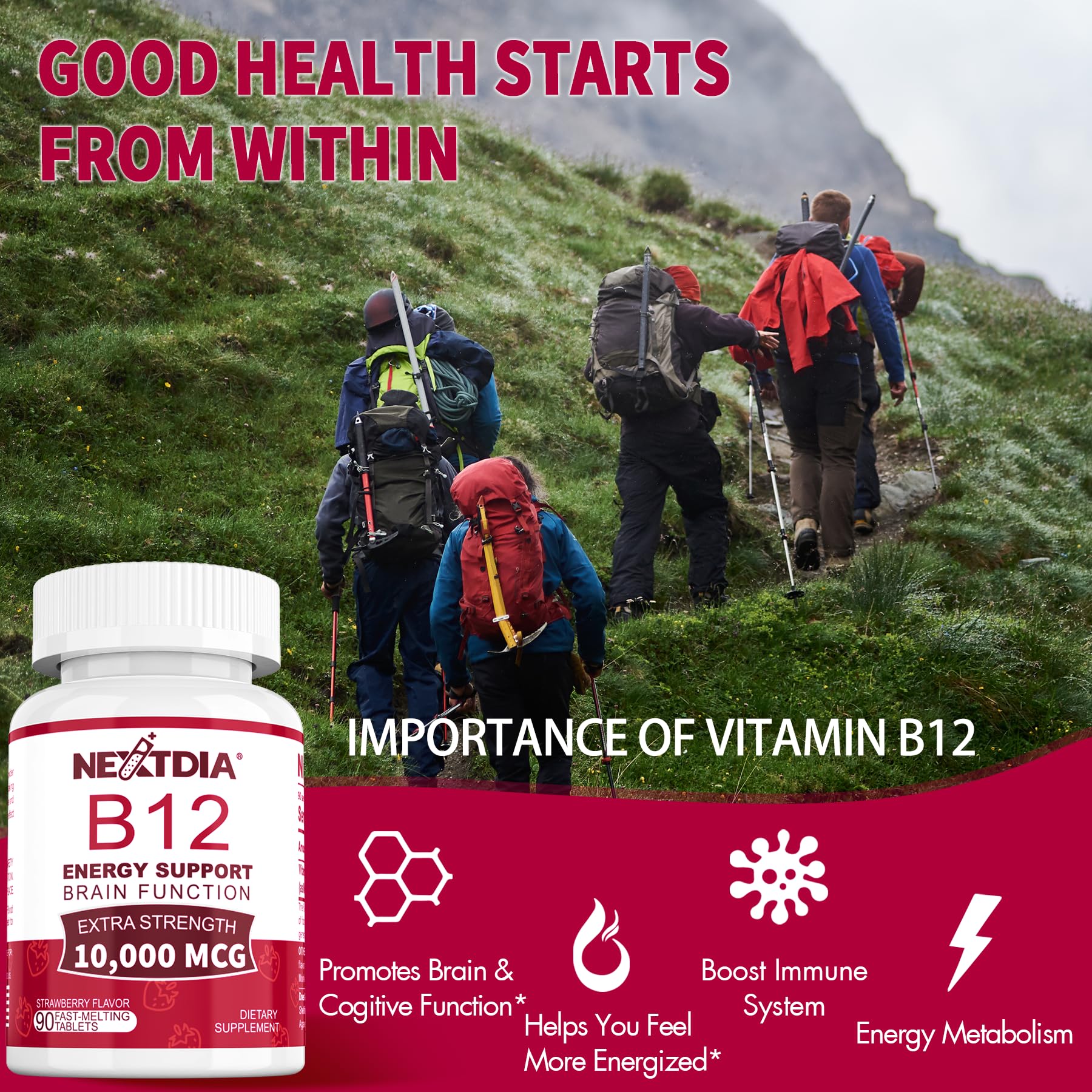 Nextdia B12 10000 mcg tableta apoyo metabólico y claridad mental