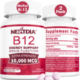 Nextdia B12 tableta sublingual sabor fresa para energía diaria y claridad