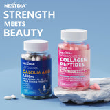Nextdia Calcio AKG Liposomal, etiqueta de ingredientes no transgénicos para opciones vegetarianas.