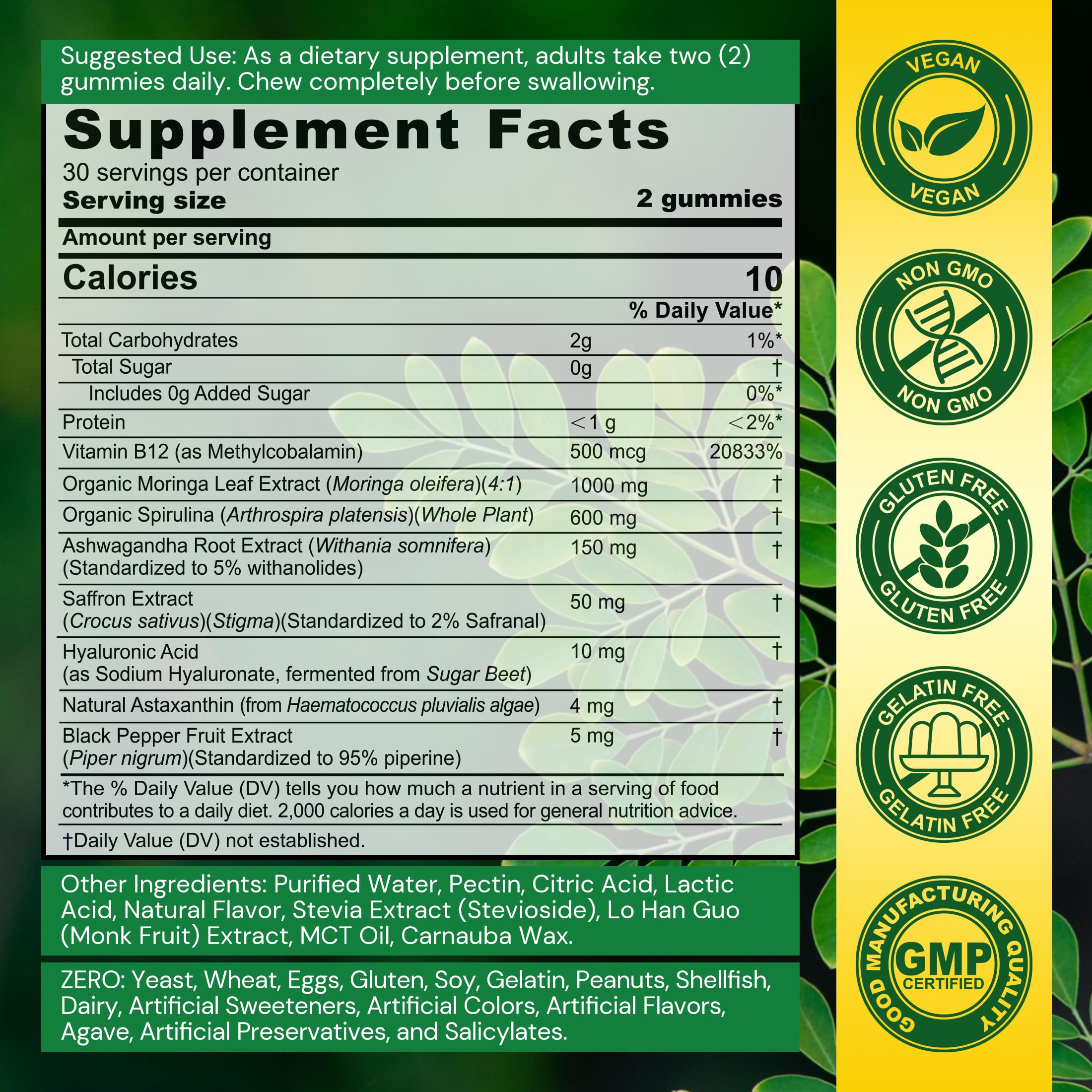 Nextdia gomitas Moringa, textura masticable para consumo cómodo.