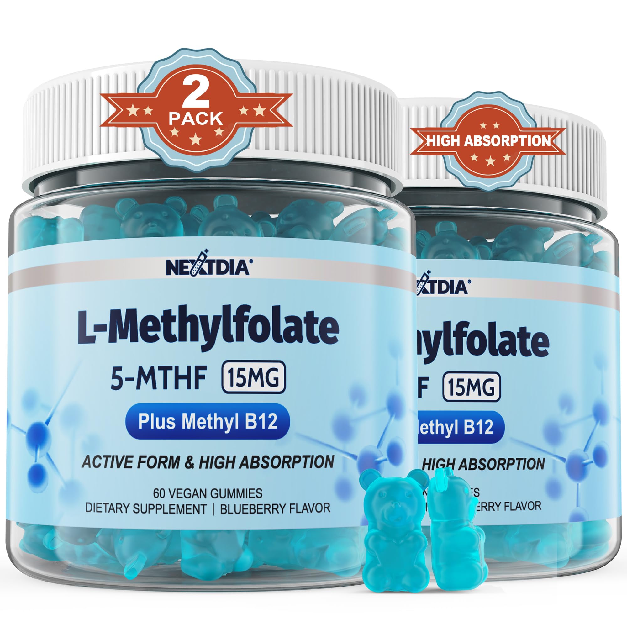 Nextdia L-Metilfolato en botella, fácil de usar y absorción óptima