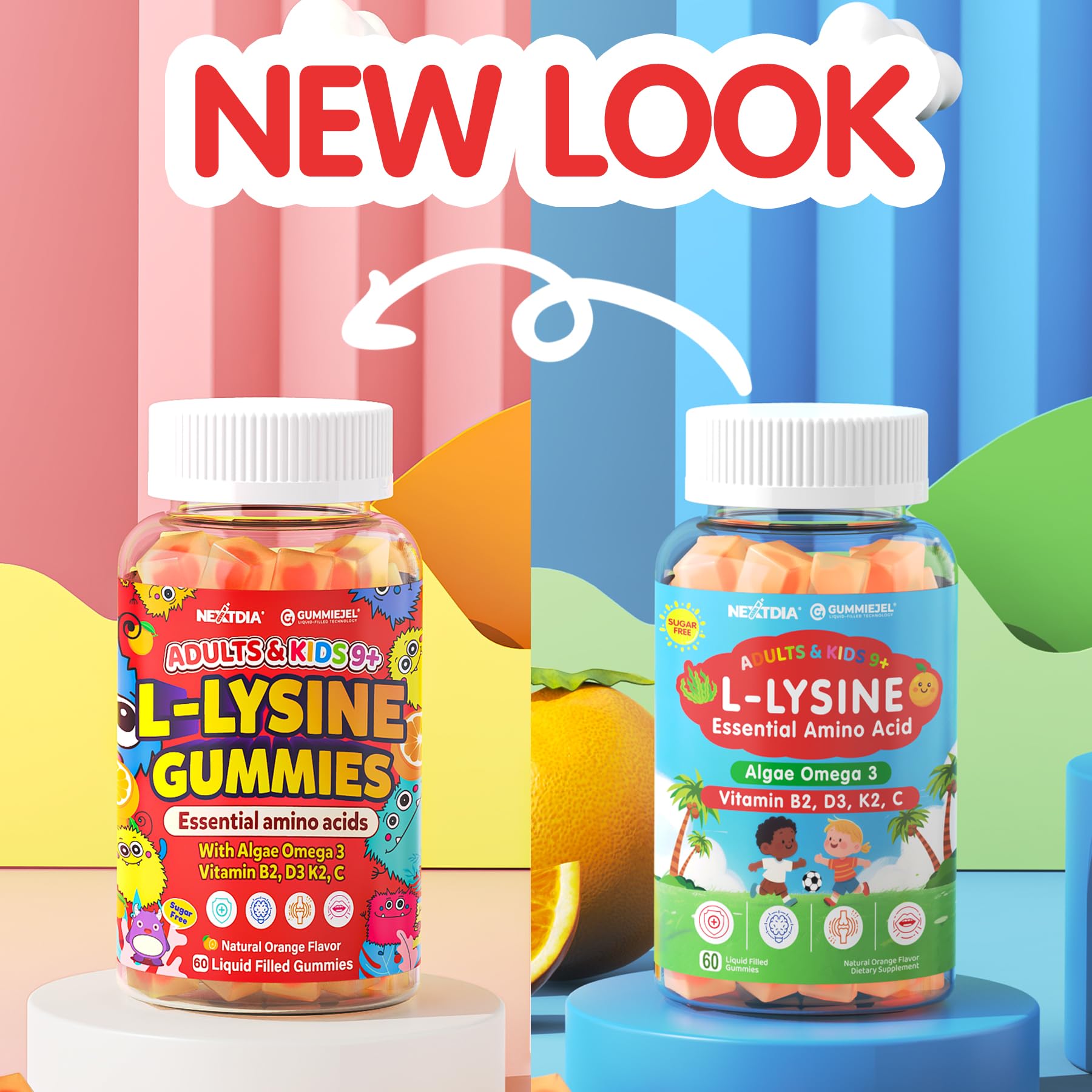 Nextdia L-Lysine gominolas aptas para alérgenos, uso diario.