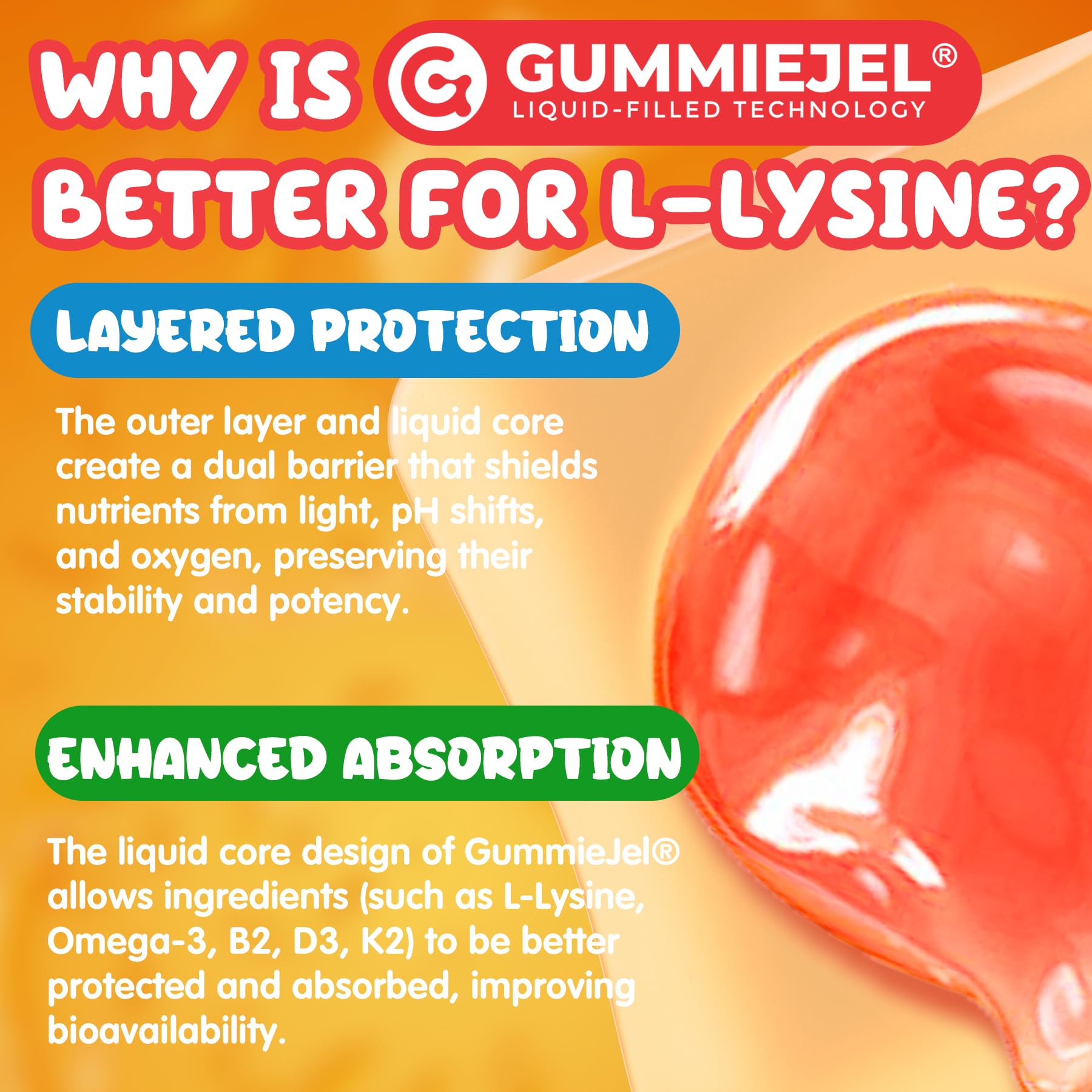 Nextdia L-Lysine gominolas con vitamina D3 y K2 para huesos.