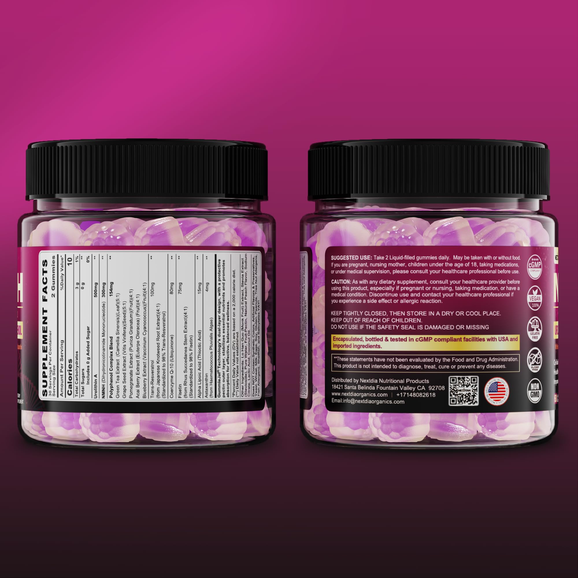 Nextdia NMNH gomitas, estilo de vida activo y saludable.