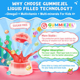 Niño disfruta de Nextdia Omega-3 Gummies, sabor agradable sin sabor a pescado.