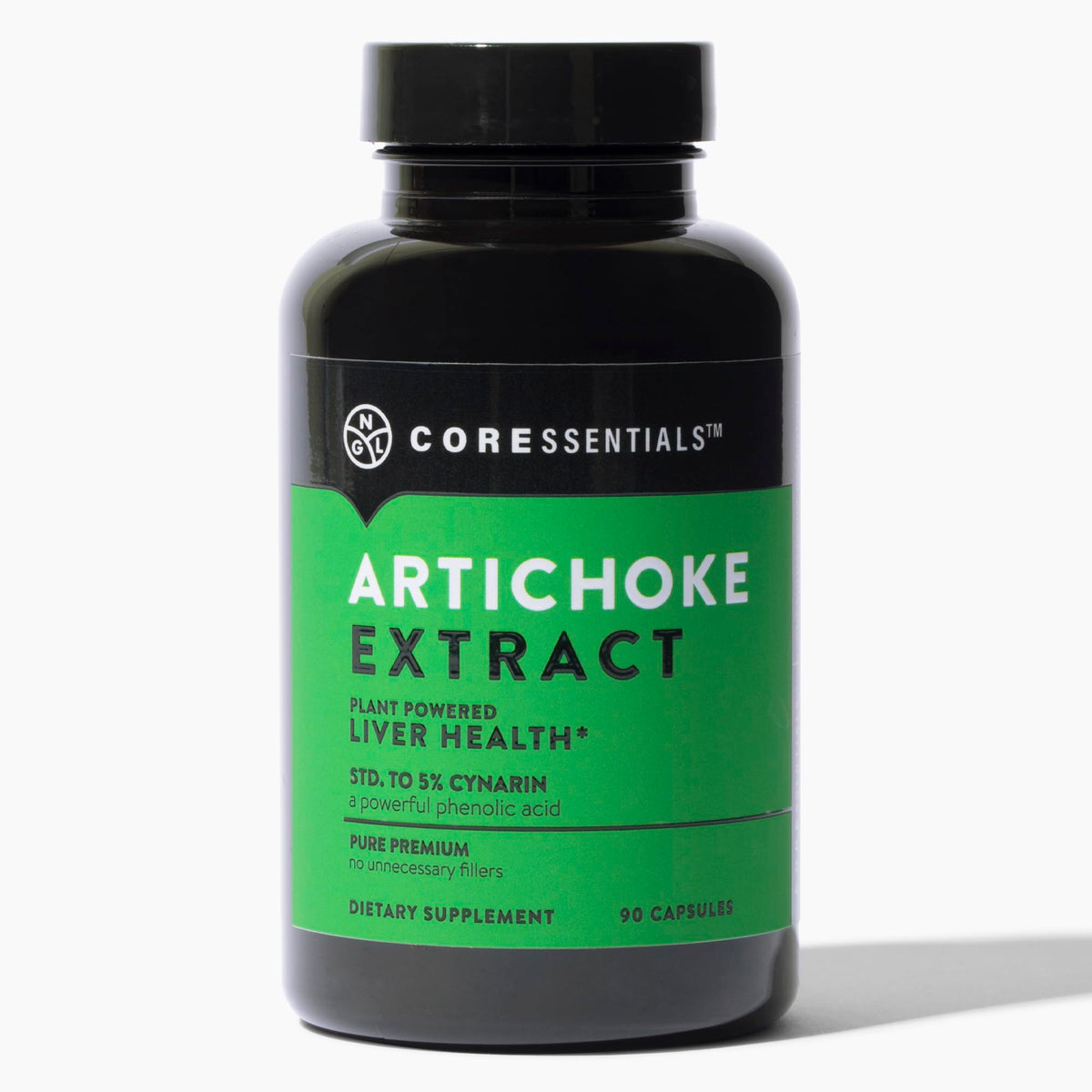 NGL Alcachofa extracto 1300 mg: botella con cápsulas para apoyo digestivo