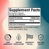 NGL Diosmina Pura 750 mg, etiqueta: información clara de ingredientes y dosis.