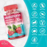 NGU gomitas de melatonina, frasco frontal, formato vegano de 120 unidades.