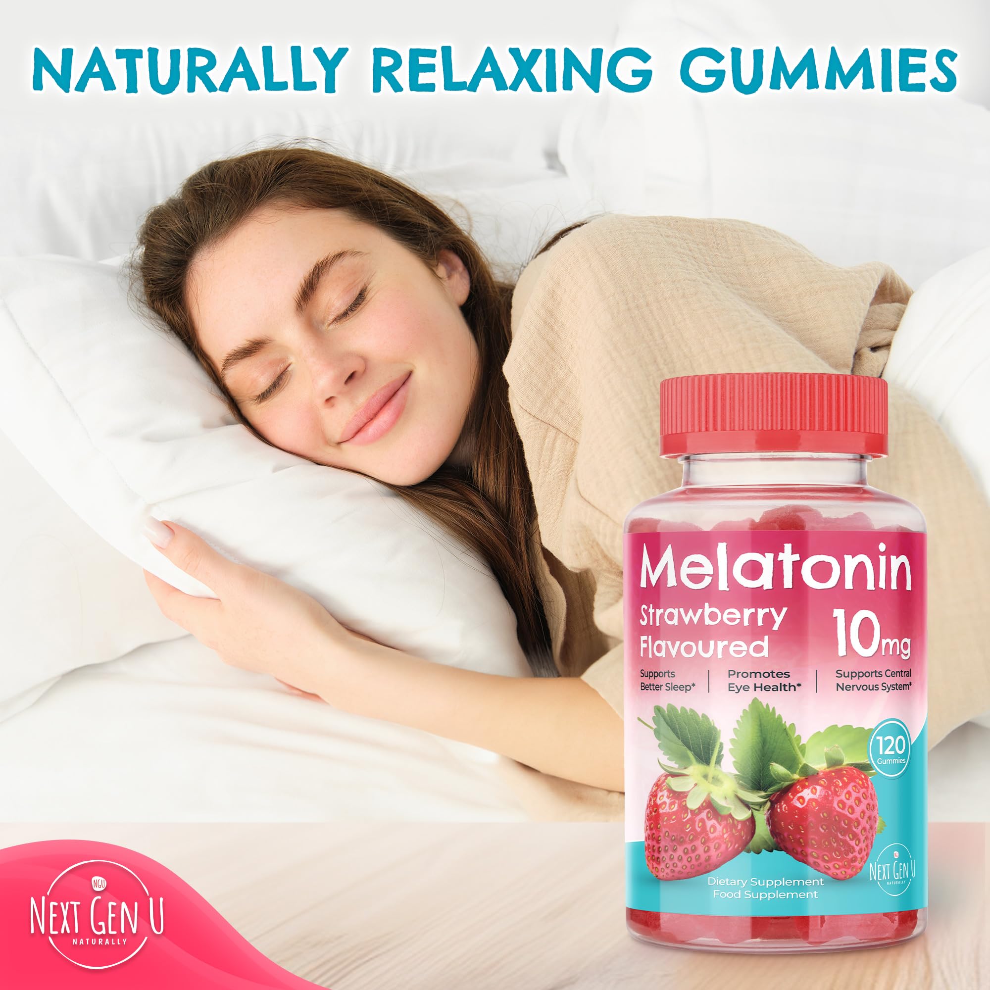 NGU gomitas de melatonina para viaje, portátil y conveniente.