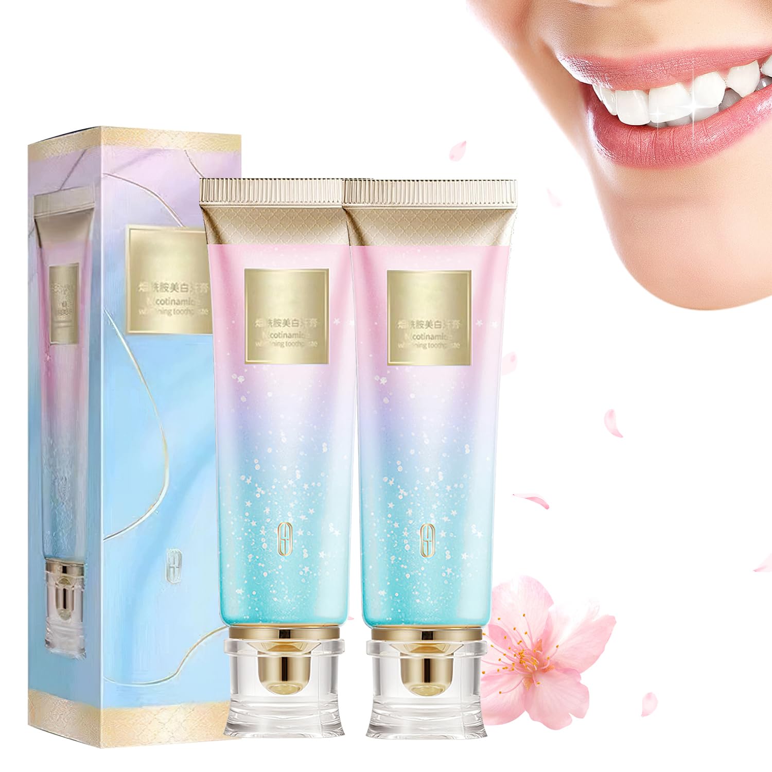 Pasta de dientes Nicgou Dazzle White lista para blanqueamiento suave y aliento fresco.