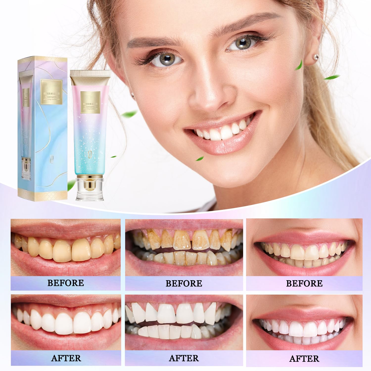 Sonrisa luminosa con Nicgou Dazzle White para reuniones diarias.
