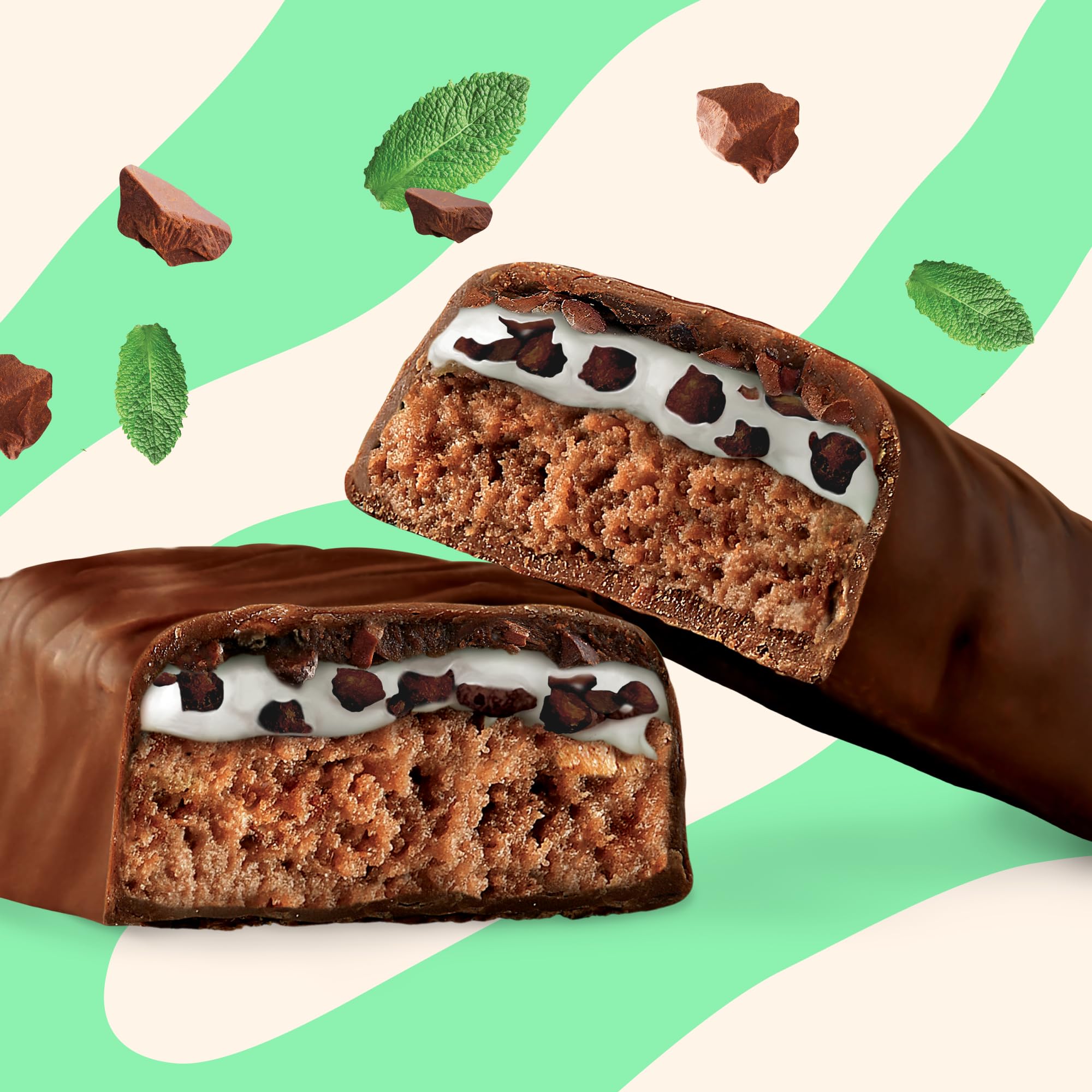 N!CK'S barra proteica menta-chocolate, ideal para recuperación muscular tras entreno
