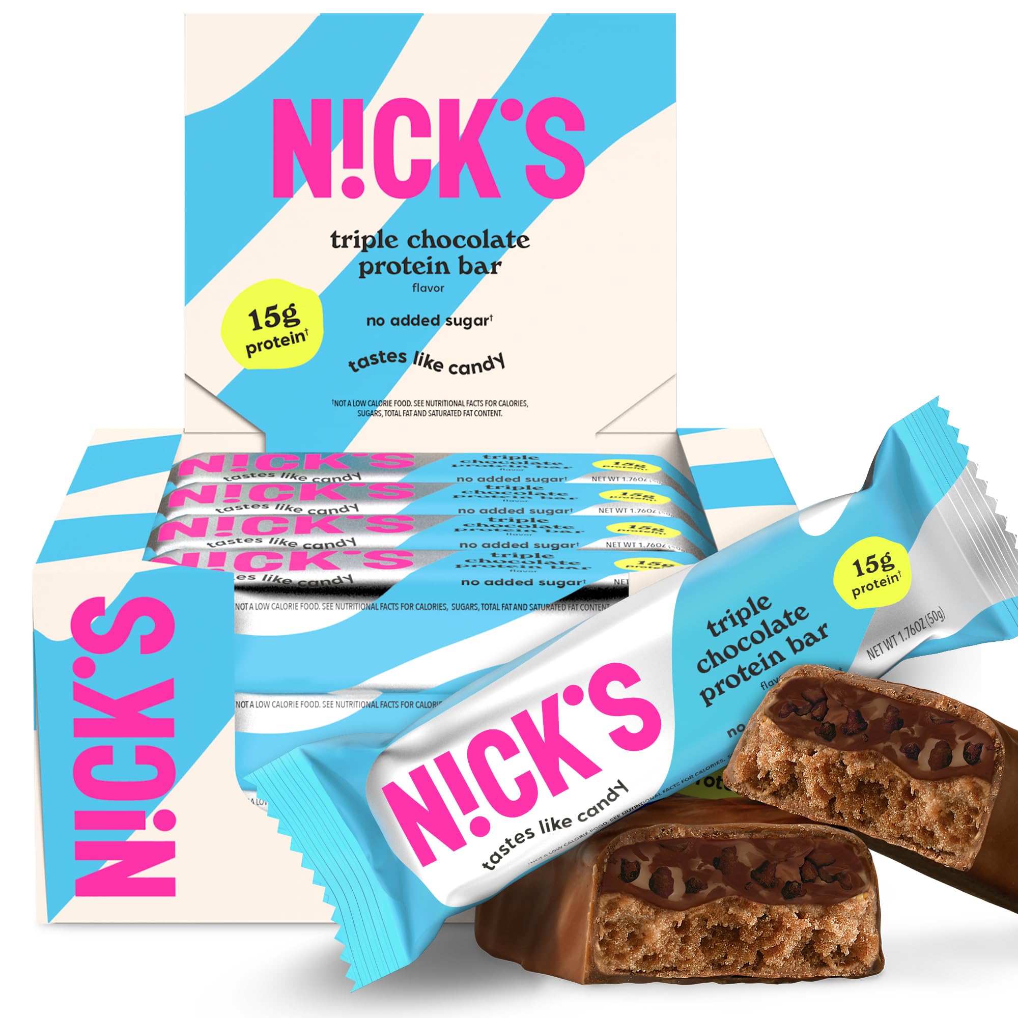 barra de proteína N!CK'S sabor chocolate triple, 12 barras para llevar