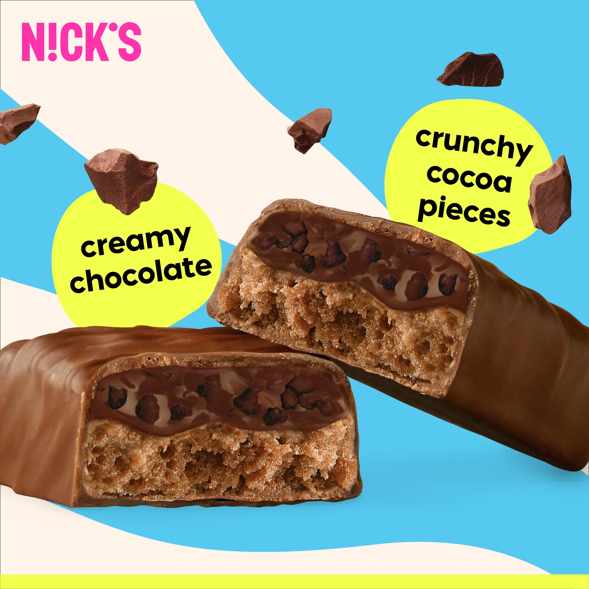 barra N!CK'S chocolate triple, sin aceite de palma para snack portátil