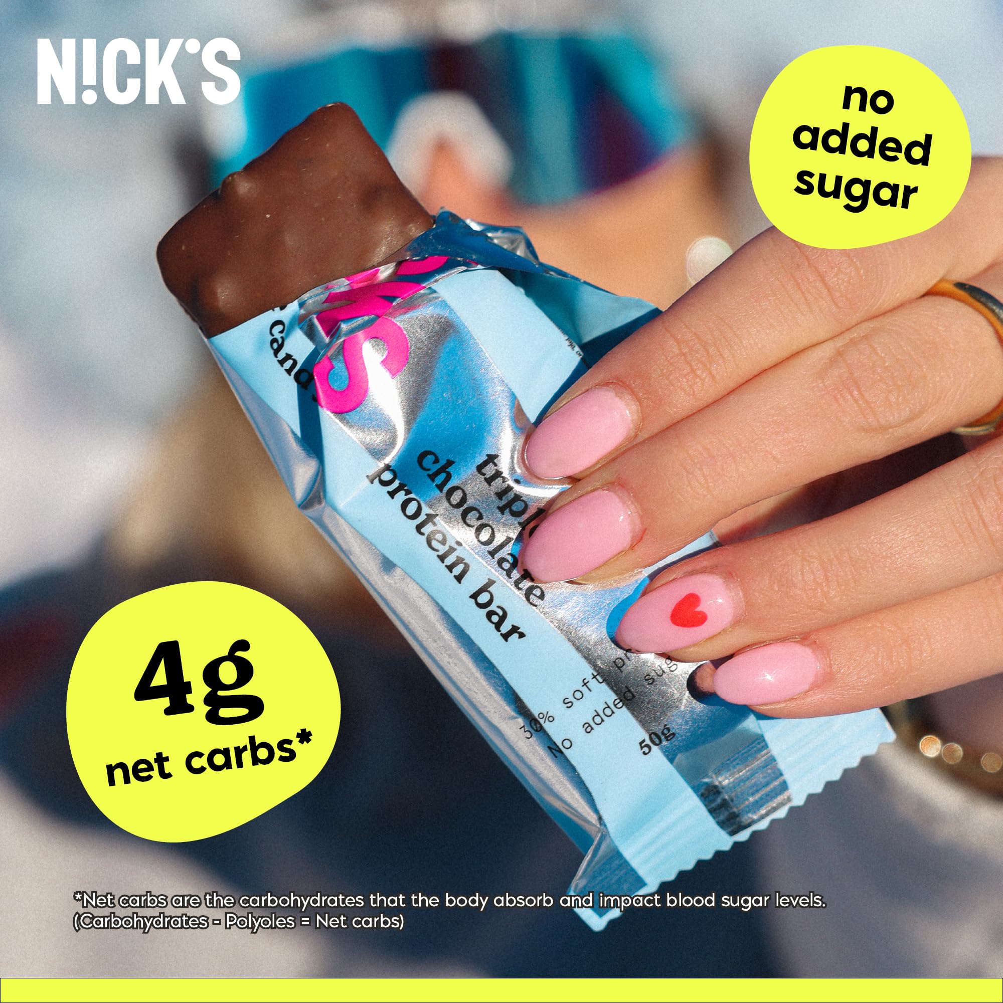 barra N!CK'S chocolate triple, sin azúcares añadidos para snack consciente