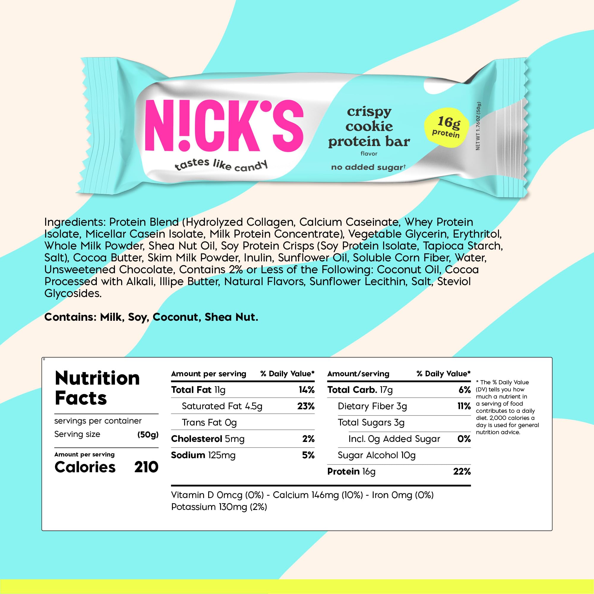 Nick’s Barras proteína crujiente galleta chocolate textura crujiente para disfrutar entre sesiones.