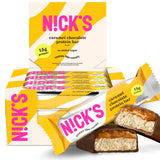 N!CK'S Barrita Chocolate Caramel en caja de 12, snack de energía para entrenar.