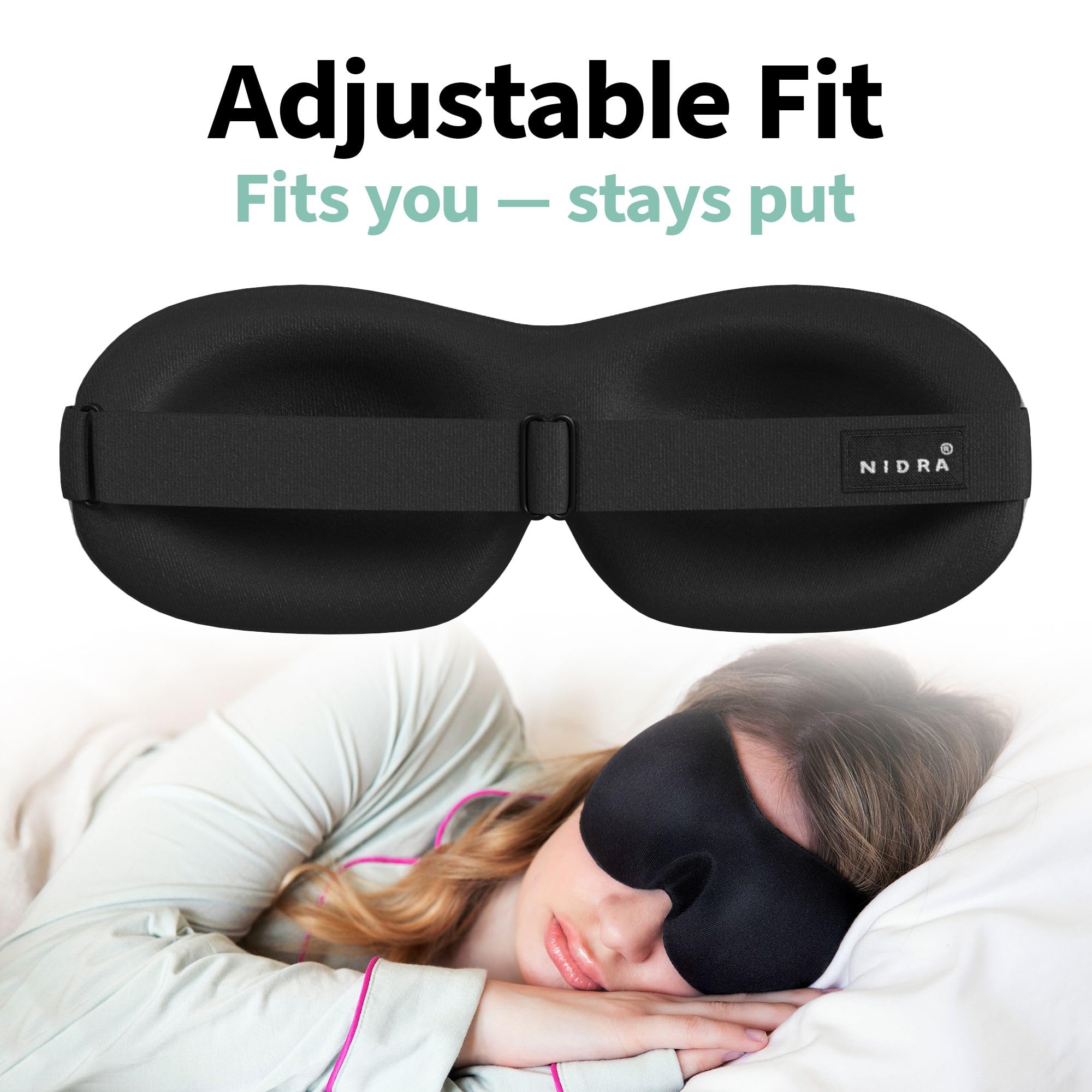 Nidra copas oculares 3D evitan fricción con pestañas y permiten maquillaje.
