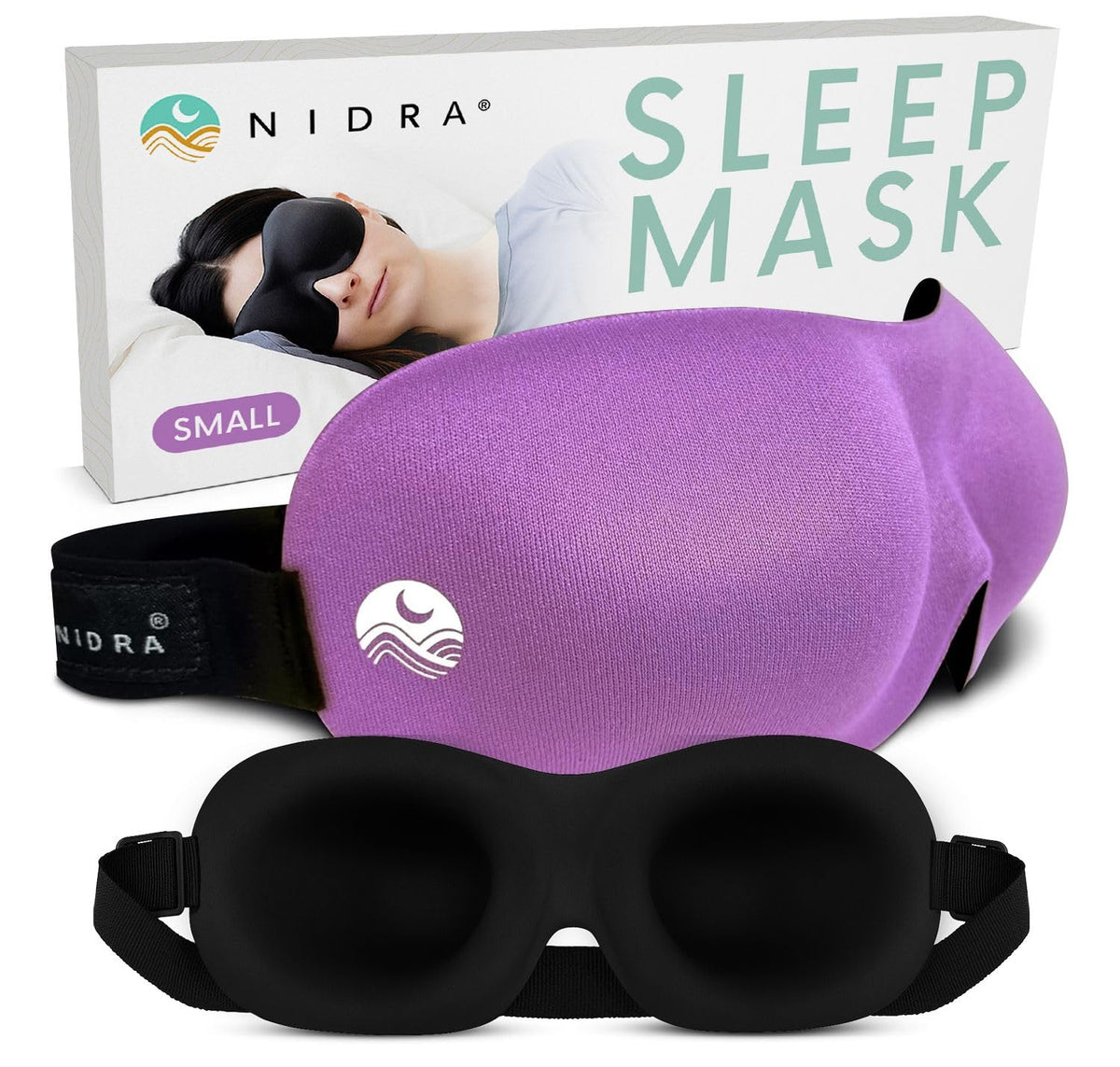 Nidra máscara de sueño contorneada con copas oculares 3D para bloquear luz sin presión.