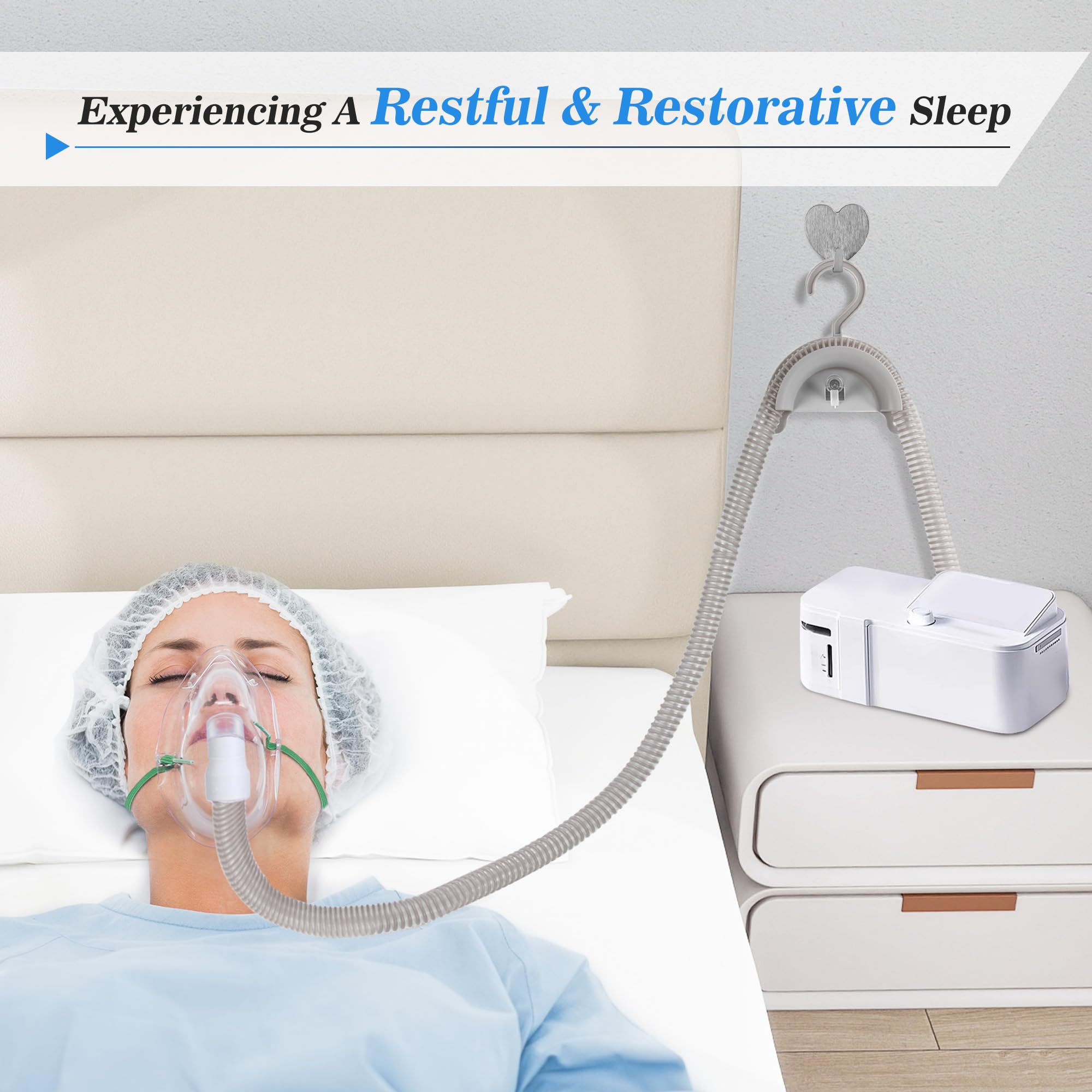 NIdreamCE organizador de tubos CPAP mantiene las mangueras separadas y accesibles.