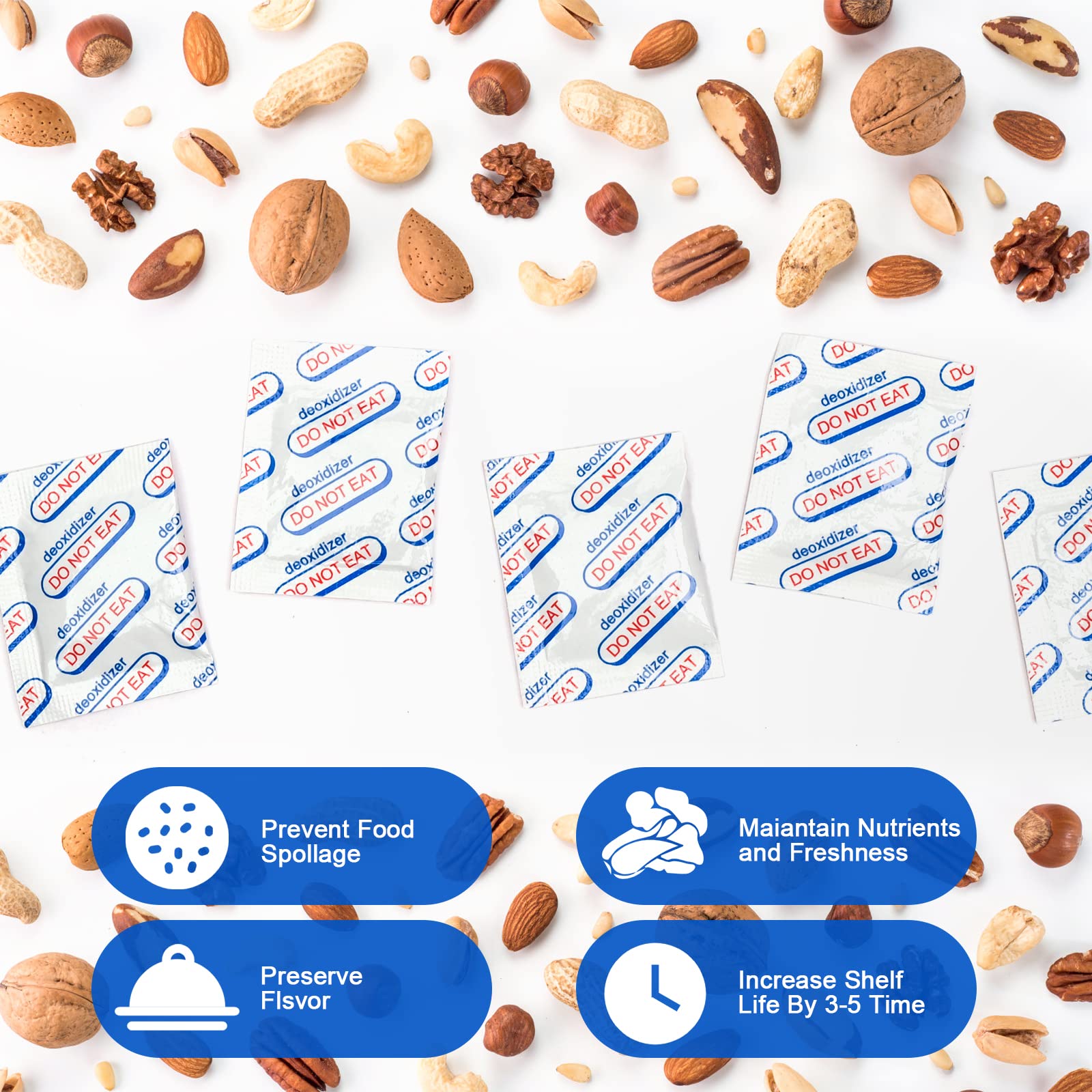 NIKUY absorbentes oxigeno 500cc, uso práctico en almacenamiento de alimentos